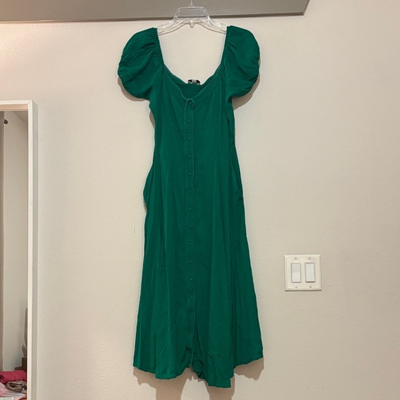 Yumi Kim Mercer Street Midi Dress in Green SZ L EUC - Picture 2 of 5